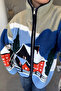Premium Patterned Zippered Fleece- Cobalt Blue - 2