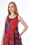 Patterned Pocketed Buttoned Women's Maxi Dress with Straps - 4