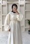 Belt Detailed Hijab Dress White - 3