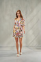 Women's Patterned Powder Satin Nightgown with Shorts Pajama Set Verbena & Floral Piping Dowry Short Shirted Satin Pajama - 2