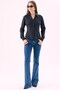 Crep Women's 100% Cotton Interlock Stretchy Textured Buttoned Long Sleeve Shirt - 3