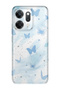 Oppo Reno 14 Compatible Pastel Blue Butterfly Pattern Transparent Phone Case