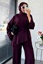 Premium Asymmetrical Cut Double Face Suit - Plum - 7
