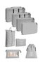 🏅   Premium 8 Piece Gray Color Travel Luggage Organizer - Suitcase Packing Set Storage Boxes, Pouches - 2 Year Warranty