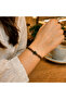 Dark Green Center Beaded Adjustable Bracelet with Orange Detail