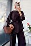 Premium Asymmetrical Cut Double Face Suit - Brown - 4