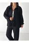 Women's Modal Fabric Snap Fastener Drawstring Oversize Two-Piece Set - 7