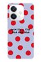 Oppo A3 Compatible Red Polka Dot Patterned Transparent Phone Case