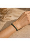 Dark Green Round and Brown Cube Beads Adjustable Bracelet - 3