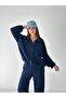 Women's Modal Fabric Snap Fastener Drawstring Oversize Two-Piece Set - 6