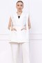 Tie-Up Vest Suit White Hm2750 - 4