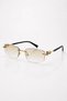 Unisex Premium Cornered Toffy Sunglasses Uv400 Gold Glass |   Case and Cleaning Cloth Gift Set - 6