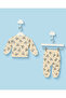 Baby Girls Beige Printed Fleece 2 Piece Set - 4