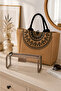 2-Piece Beach Bag and Makeup Bag Set – Straw Ethnic Pattern Beach Bag and Transparent Cosmetic Bag - 4
