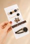 Black Stone Women's Hair Clip Set