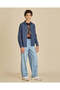 Senior Boys Dark Wash Denim Long Sleeve Shirt - 6