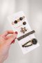 Black Stone Women's Hair Clip Set - 4