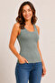 Women's Khaki Body Cotton Lycra Fabric Athlete Sleeve Blouse - 2