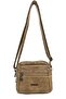 Viatox Vs 005 -5 Compartment Faux Leather Small Crossbody Shoulder Bag Beige