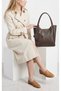 Elena Wallet Detailed Women's Hand and Shoulder Bag-Brown - 5