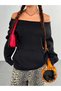 Women's Boat Neck Sweatshirt with Kangaroo Pocket Detail - 3