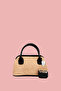 Wicker Look Charmy Scholarship Woven Hand and Shoulder Strap Bag - 6