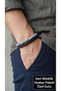Bluehaven Blue Natural Stone Beaded Double Row Braided Leather Men's Bracelet