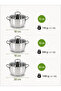 Esensso Model 3-Piece 6-Piece Steel Casserole Pot Set 16-18-20 cm (18/10) - 4