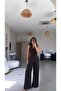 Brown Crepe Fabric Tied Premium Jumpsuit