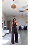 Brown Crepe Fabric Tied Premium Jumpsuit - 2