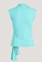 New Season Half Fishmesh Draped Bluz with Shawl Detail - 7