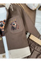 Gabardine Buttoned Teddy Bear Printed Badi Bermuda Pocket Detailed Lycra 3-Piece Baby Boy/Child Set - 3