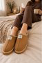 Women'S, Suede Textured, Fur Lined, Embroidery Detailed, Warm, Soft Sole House Slippers - 3