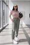 Women's Nardo Gray High Waist Fleece Lined Jogger 3 Thread Sweatpants