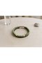 Verdelux Stone Series Green Natural Stone Detailed Braided Genuine Leather Men's Bracelet - 2
