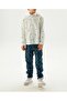 Boy's White Blue Patterned Long Sleeve Shirt - 4