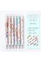 6-Piece Kawaii Cat Teddy Rabbit Happy Day Girl Patterned Ballpoint Pen Set Push-Press Cute Pen School Stationery Office Business Gel Ballpoint Pen - 6