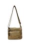Viatox Vs 002 Multi-Compartment Washed Leather Women's Crossbody Shoulder Bag Beige