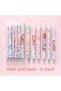 6-Piece Kawaii Cat Teddy Rabbit Happy Day Girl Patterned Ballpoint Pen Set Push-Press Cute Pen School Stationery Office Business Gel Ballpoint Pen - 5
