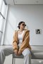 Women's Camel Full Zip Hooded Cardigan - 5