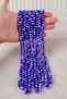 8 mm Blue Colored Round Glass Evil Eye Bead String - 1 String (48 Pieces) – Material for Bracelets, Necklaces, Prayer Beads, Keychains, Jewelry Design, and Handicraft Decoration - 4