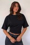 Women's Bat Sleeve Cropped Cotton T-Shirt