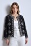 Black Ethnic Embroidery Detailed Women's Jacket - 3