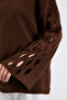 Openwork Sleeves Boat Neck Wide Sleeve Knitwear Sweater - 8