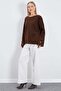 Openwork Sleeves Boat Neck Wide Sleeve Knitwear Sweater - 4