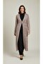 Thin Long Cardigan with Brooch on the Front and Long Holes