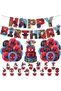 Spider Man Balloon Garland Set with Happy Birthday Banner,Cake Topper,Perfect for Graduation Baby Shower Birthday Bachelorette Party Backdrop Decoration,Suitable for Indoor and Outdoor