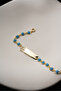 Steel Name-Engraved Children's Bracelet with Evil Eye Beads - 5