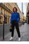 Zero Collar Sweat Suit 2-Piece Combination Winter Patterned Striped Paris Printed Women's / Men's Unisex Model