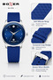 BX-078 Analog Wrist Watch – Blue Sunburst Dial, Silver-Tone Case, Blue Textured Silicone Strap & Date Display - 4